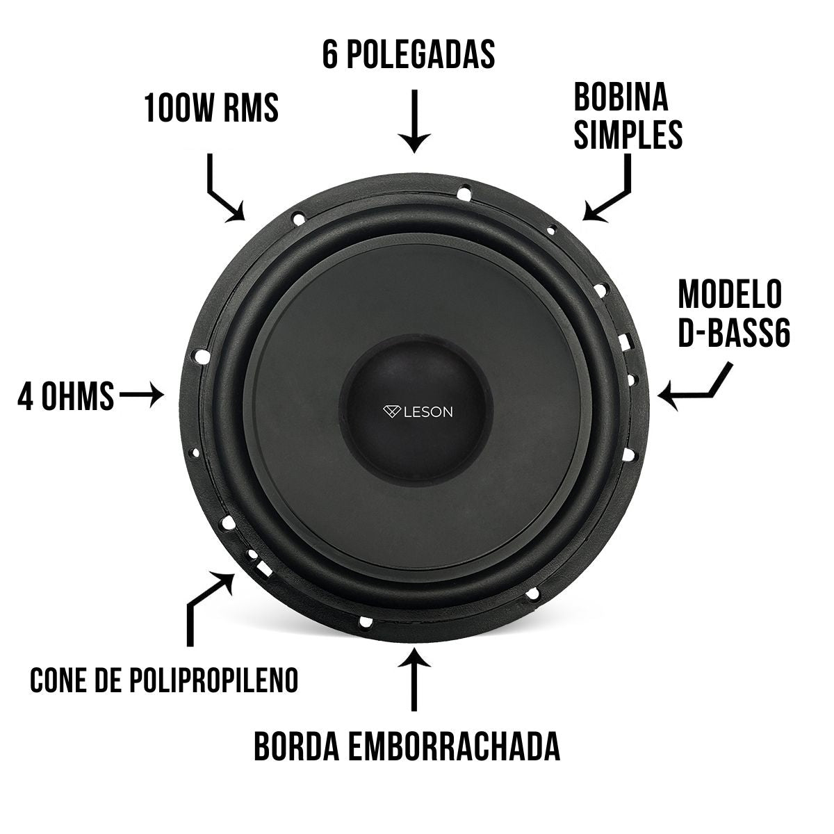 PAR FALANTE LESON MID BASS 6" 200WRMS (PAR) 4 OHMS