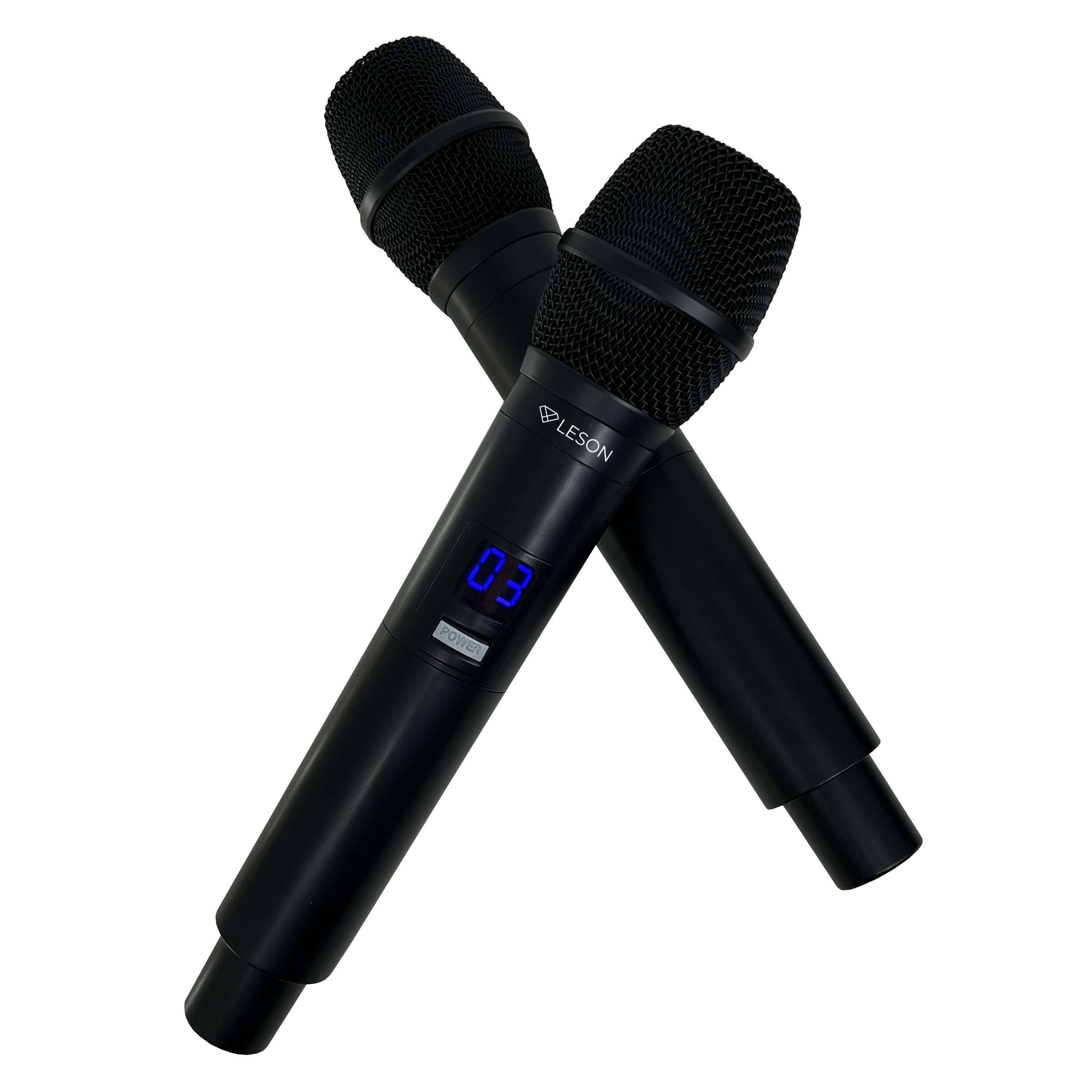 MICROFONE DUPLO LESON LS916 MULTIFREQUENCIA PROFISSIONAL PRETO RECARREGÁVEL