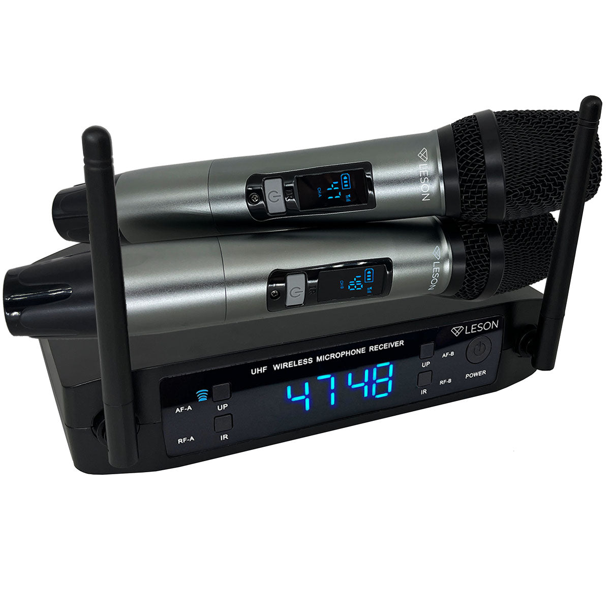 MICROFONE SEM FIO DUPLO MULTIFREQUÊNCIA DIGITAL LE SON LS926