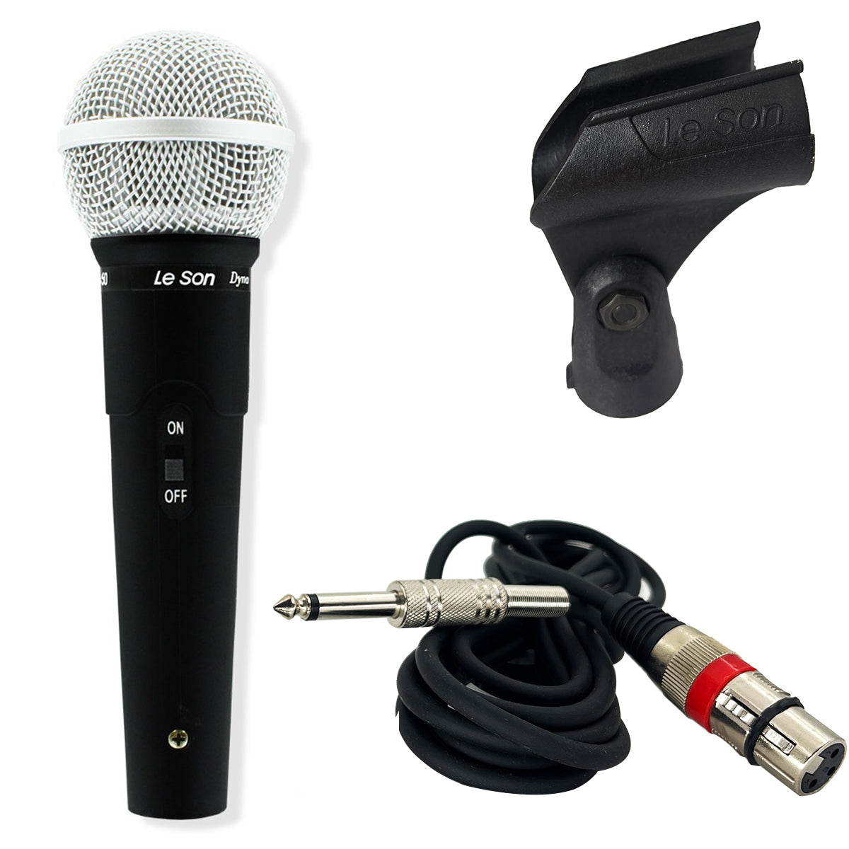 MICROFONE LE SON LS-50 DINÂMICO CARDIOIDE COR PRETO/PRATEADO