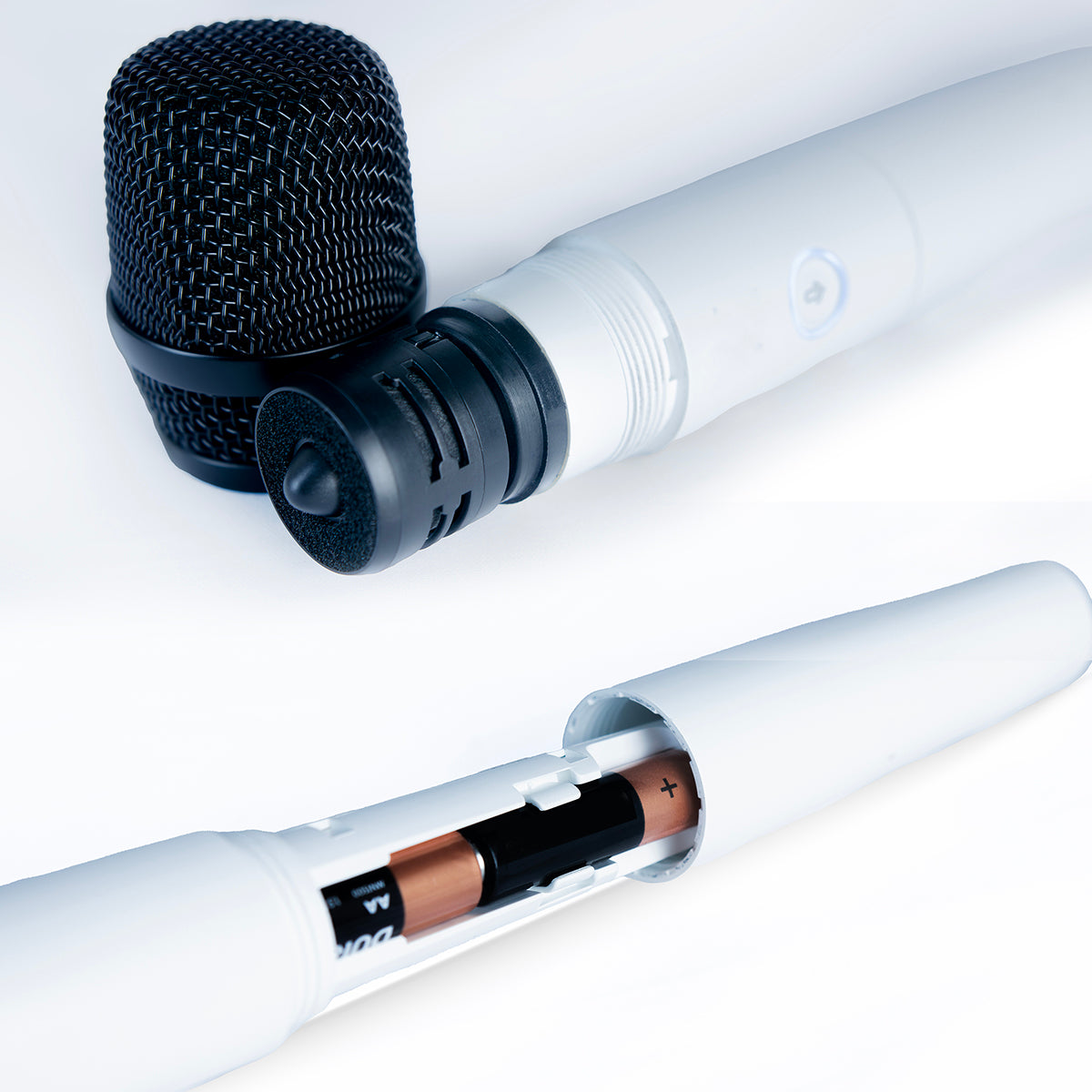 MICROFONE AR100 LESON SEM FIO DINÂMICO 10 FREQUÊNCIAS COR BRANCO
