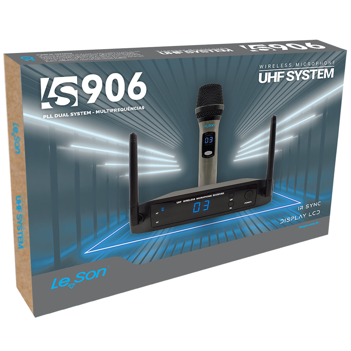 MICROFONES SEM FIO LE SON LS906 16 CANAIS PADRÃO CARDIOIDE COR PRETO