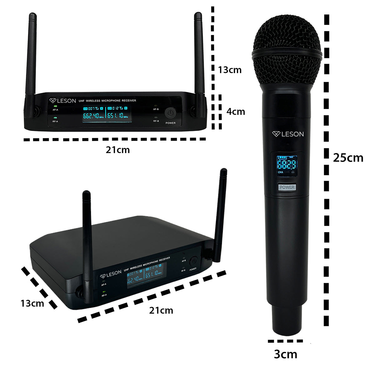 MICROFONE SEM FIO LS 961 TRANSMISSOR + 1 LAPELA + 1 HEADSET PRETO + BASTÃO 2AMLS9624