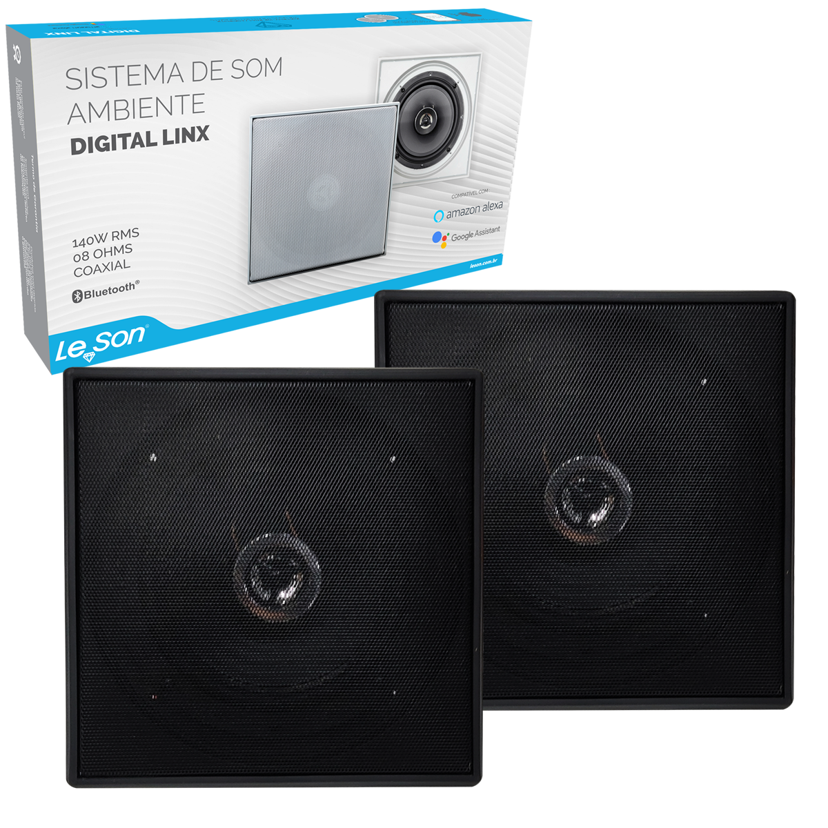SISTEMA ARANDELA QUAD 6" 140WRMS 1 ATIVA + 1 PASSIVA PRETA