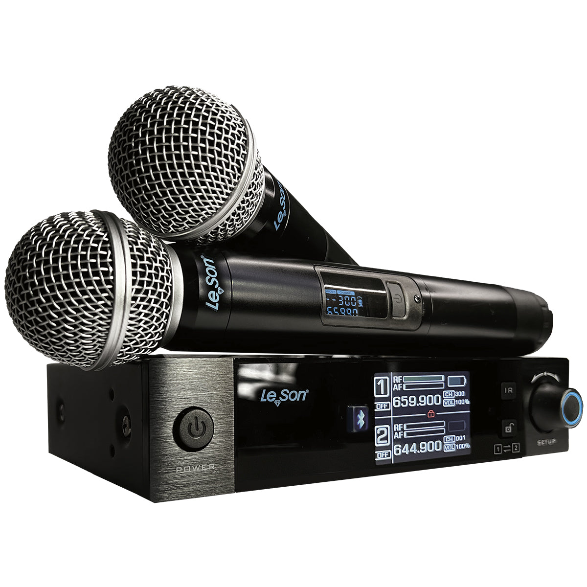 MICROFONE SEM FIO BT 600 CANAIS LE SON LS VKS2 EFEITOS ECHO COR PRETO MUSICAL BLUETOOTH  SUPERCARDIÓIDE