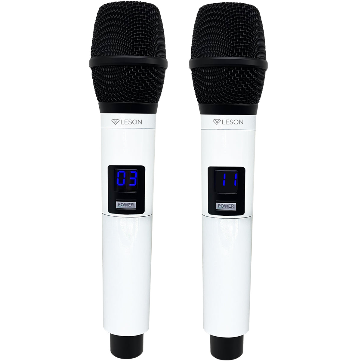 MICROFONE DUPLO SEM FIO PROFISSIONAL LE SON LS916 BRANCO