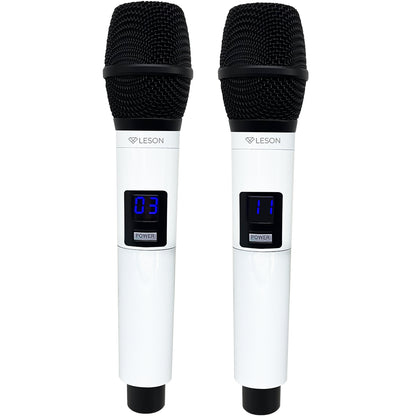 MICROFONE DUPLO SEM FIO PROFISSIONAL LE SON LS916 BRANCO