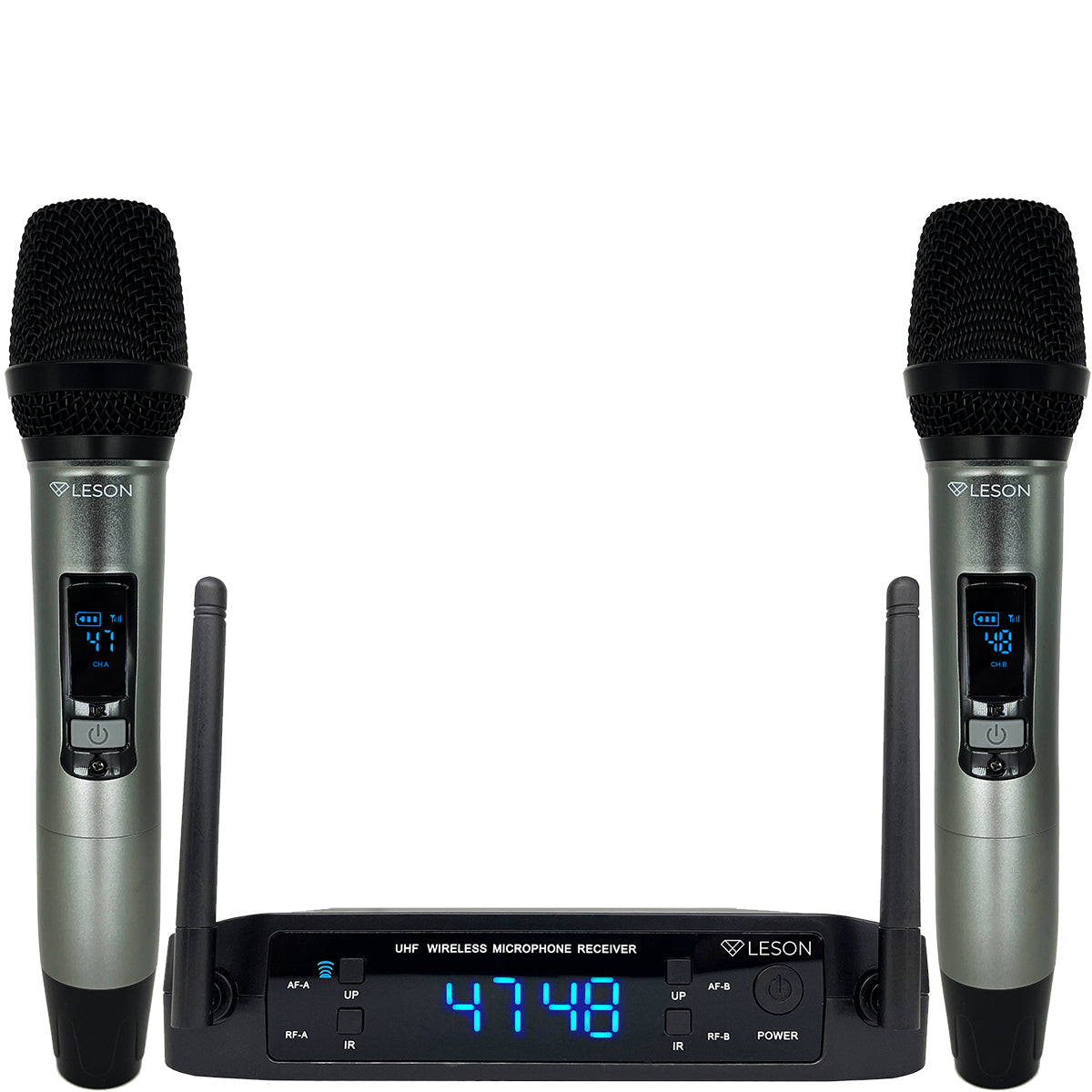 MICROFONE SEM FIO DUPLO MULTIFREQUÊNCIA DIGITAL LE SON LS926