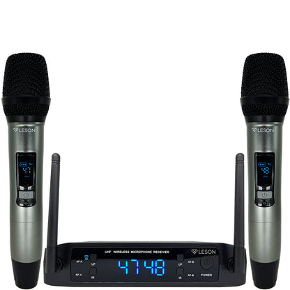 MICROFONE SEM FIO DUPLO MULTIFREQUÊNCIA DIGITAL LE SON LS926