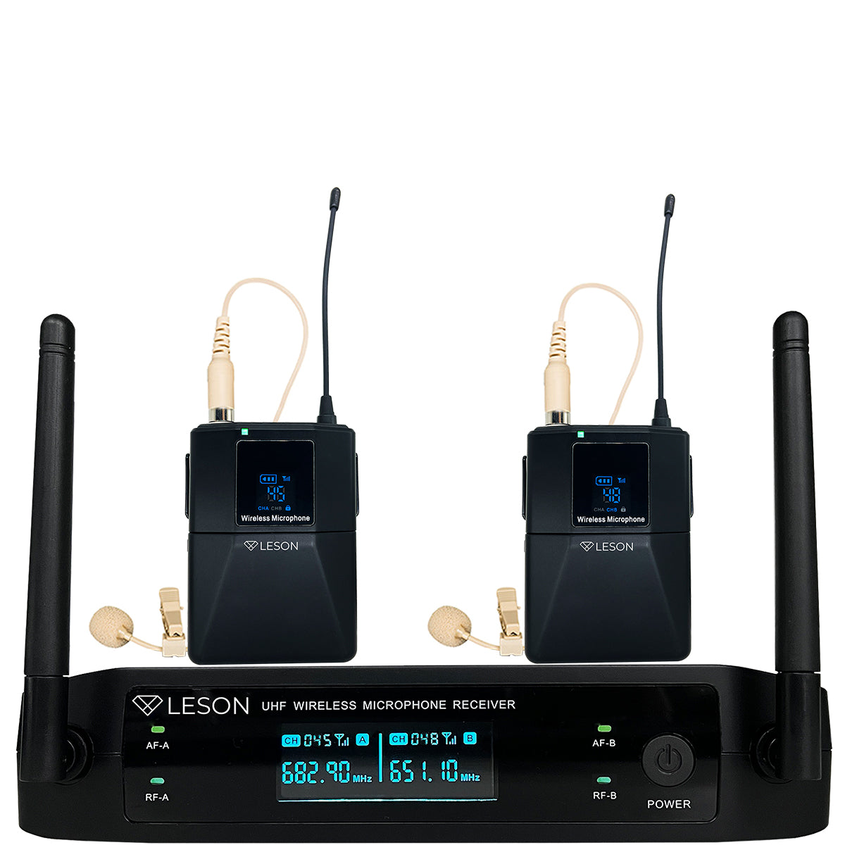 MICROFONE SEM FIO LS 962 TRANSMISSOR + 2 LAPELAS OMNIDIRECIONAL BEGE 2AMLS9623