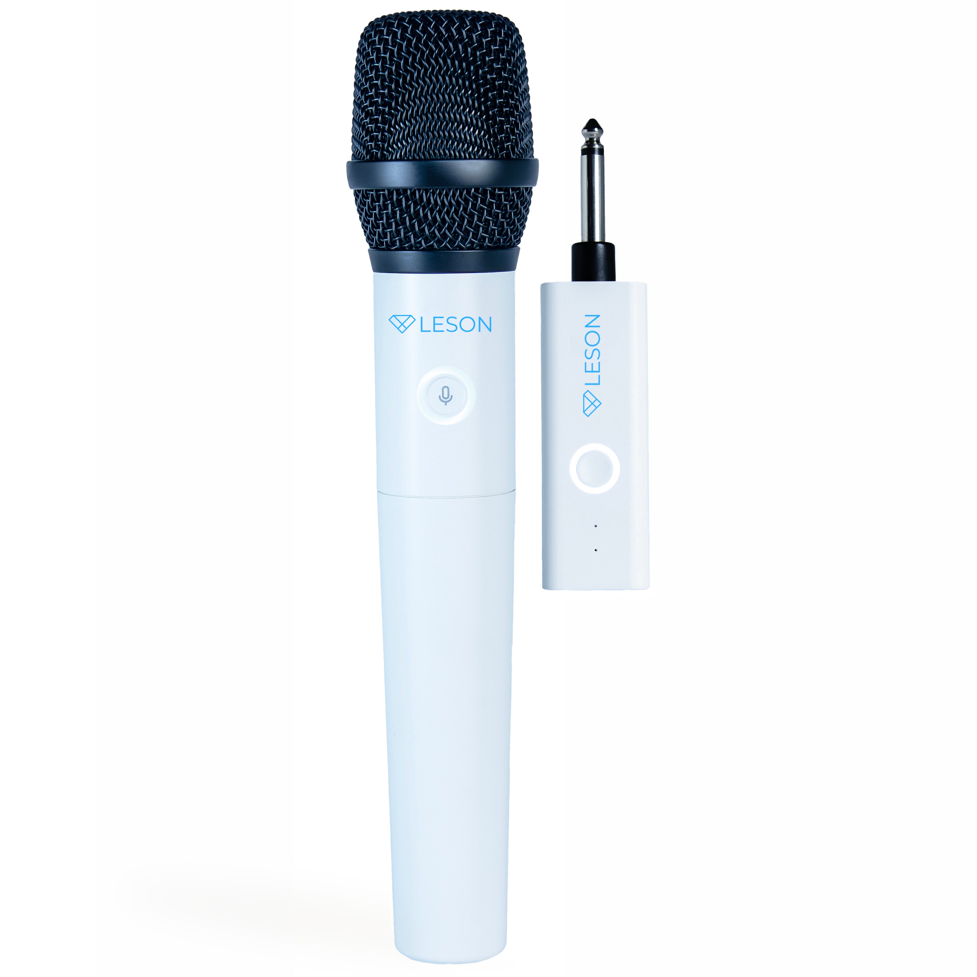 MICROFONE AR100 LESON SEM FIO DINÂMICO 10 FREQUÊNCIAS COR BRANCO