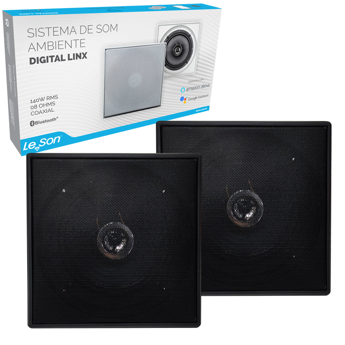 SISTEMA ARANDELA QUAD 6" 140WRMS 1 ATIVA + 1 PASSIVA PRETA