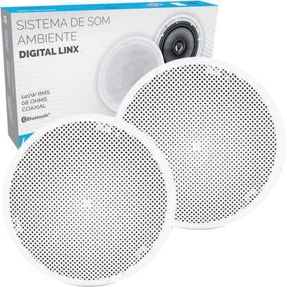 SISTEMA ARANDELA RED 6" 140WRMS 1 ATIVA + 1 PASSIVA BRANCA