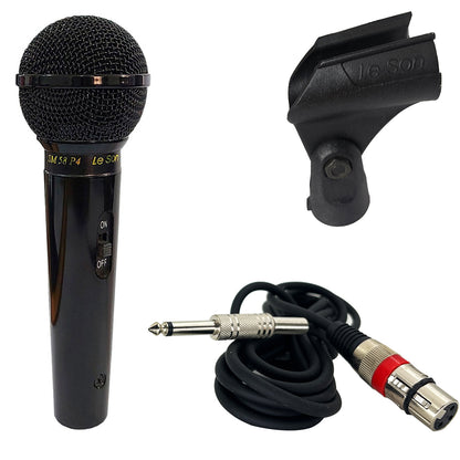 MICROFONE LE SON SM 58 P-4 DINÂMICO E UNIDIRECIONAL PRETO