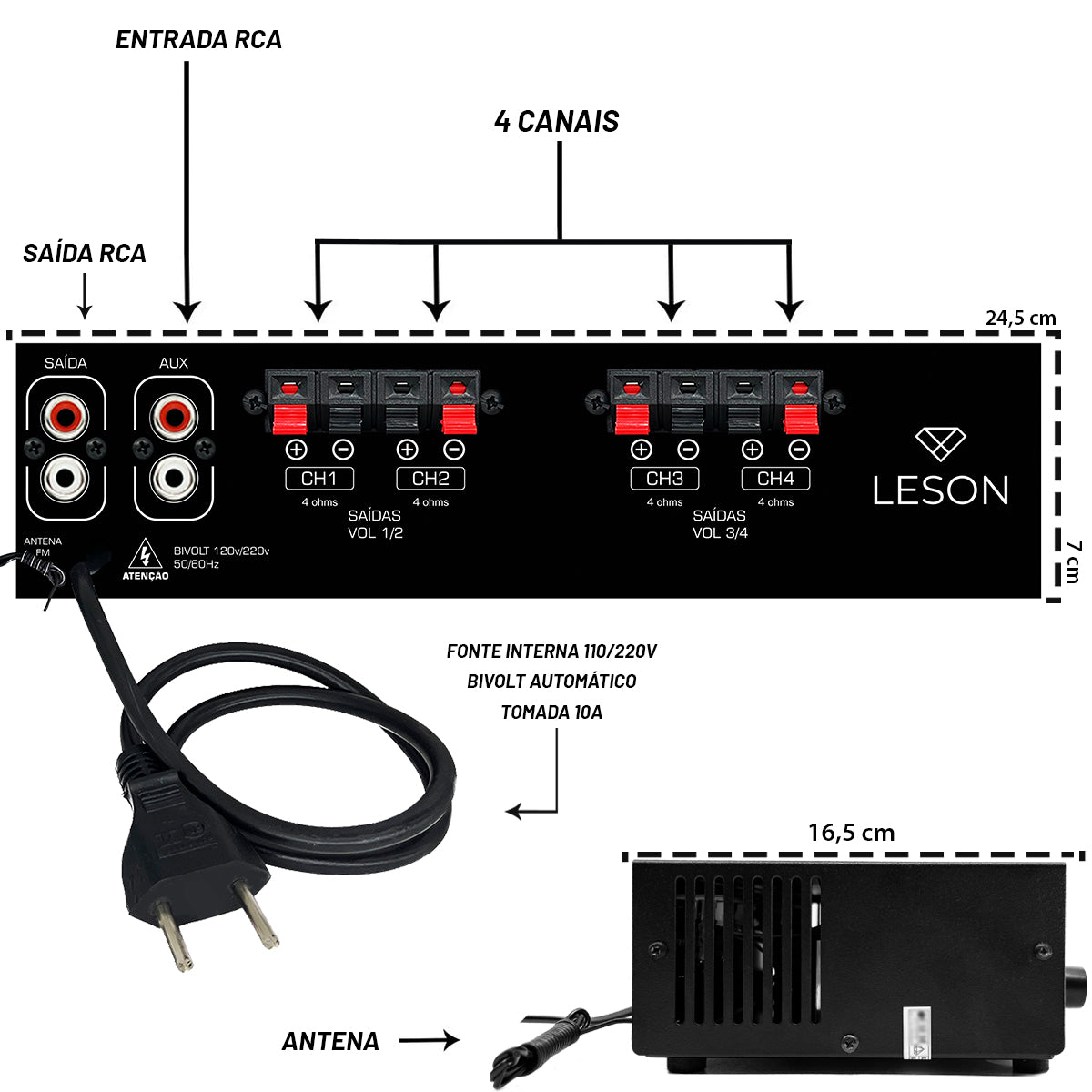 RECEIVER LSA 5000.4 PRO CONT. GRAVES E AGUDOS 1 MIC
