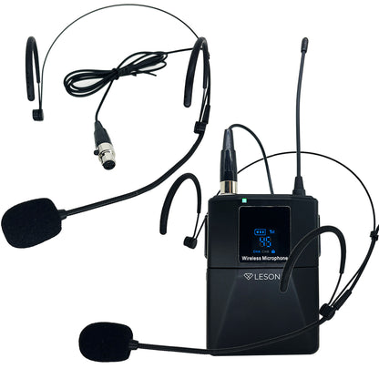 MICROFONE SEM FIO LS 962 TRANSMISSOR + 2 LAPELAS + 2 HEADSET UNIDIRECIONAL PRETO 2AMLS9621