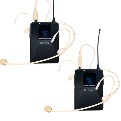 MICROFONE SEM FIO LS 962 TRANSMISSOR + 2 HEADSETS OMNIDIRECIONAL BEGE 2AMLS9622