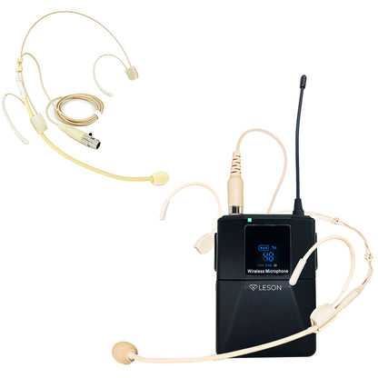 MICROFONE SEM FIO LS 962 TRANSMISSOR + 2 HEADSETS OMNIDIRECIONAL BEGE 2AMLS9622