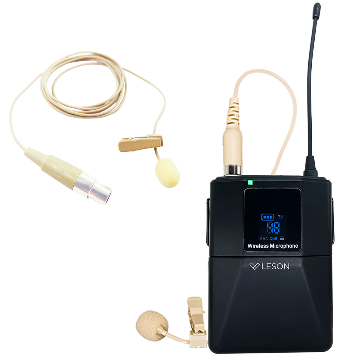MICROFONE SEM FIO LS 962 TRANSMISSOR + 2 LAPELAS OMNIDIRECIONAL BEGE 2AMLS9623
