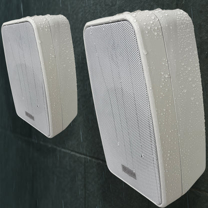 PAR CAIXA DE SOM 140WRMS (PAR) 8 Ω - RES. AGUA - TELA AÇO - BRANCA