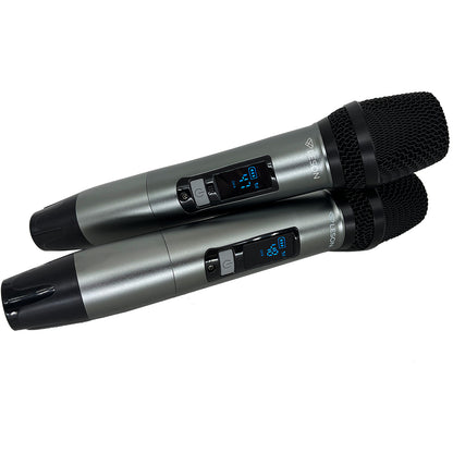 MICROFONE SEM FIO DUPLO MULTIFREQUÊNCIA DIGITAL LE SON LS926