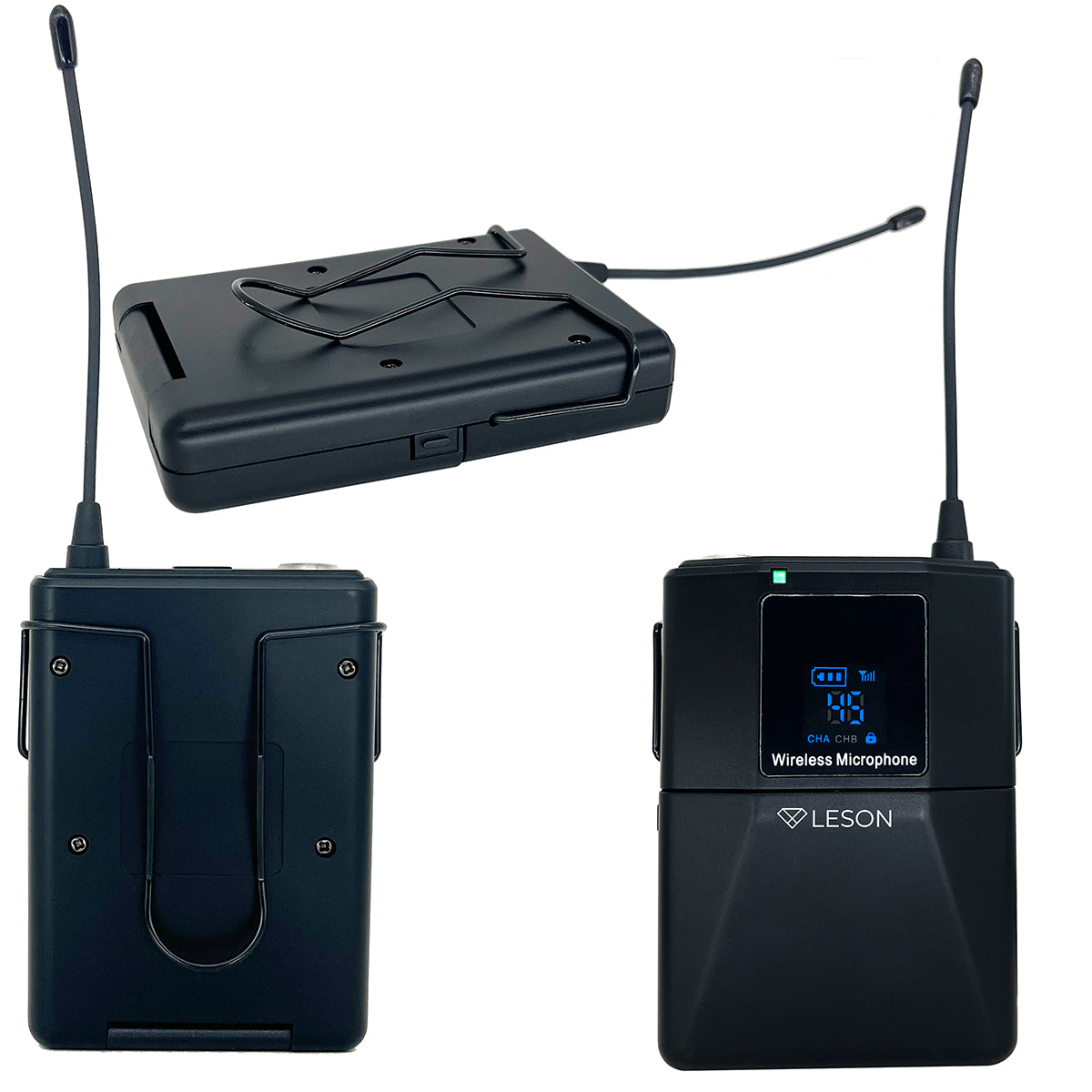 MICROFONE SEM FIO LS 961 TRANSMISSOR + 1 LAPELA + 1 HEADSET PRETO + BASTÃO 2AMLS9624