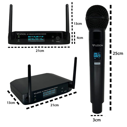 MICROFONE SEM FIO LS 961 TRANSMISSOR + 1 LAPELA + 1 HEADSET PRETO + BASTÃO 2AMLS9624