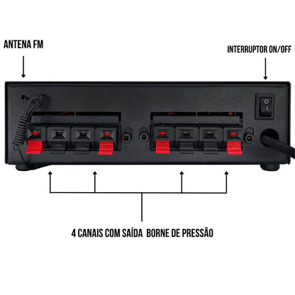 RECEIVER LESON PROHOME BT 120W 04 CH ENT P2 AUX