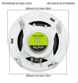 PAR ARANDELA FULLRANGE 6" 140WRMS (PAR) 8 OHMS - REDONDA BRANCA