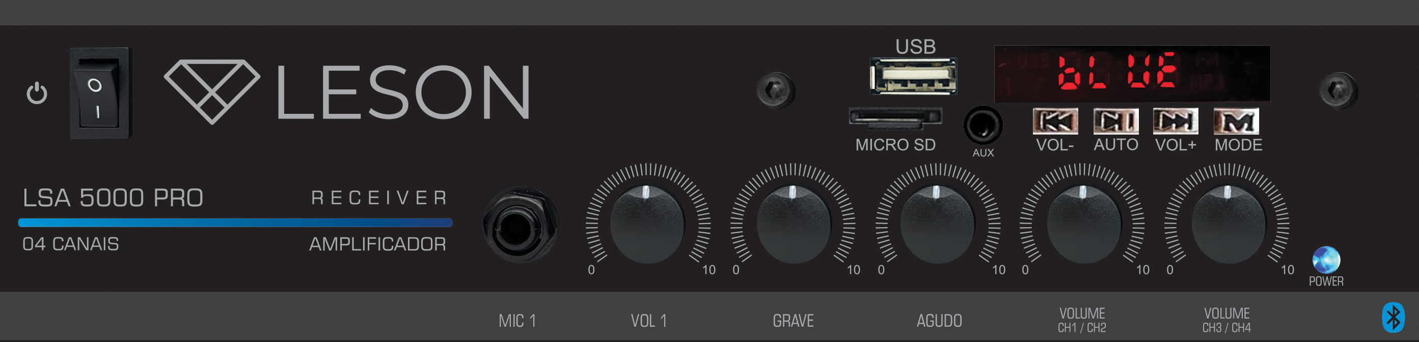 RECEIVER LSA 5000.4 PRO CONT. GRAVES E AGUDOS 1 MIC