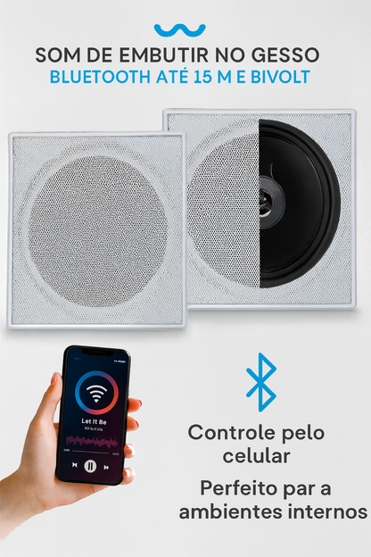 SISTEMA ARANDELA QUAD 6" 140WRMS 1 ATIVA + 1 PASSIVA BRANCA