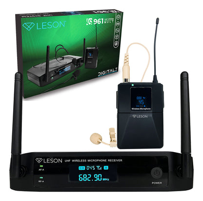 MICROFONE SEM FIO LESON LS961 48C LAPELA BEGE OMNIDIRECIONAL