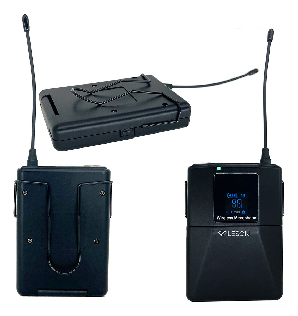 MICROFONE LESON SEM FIO LS 961 CTO 1 LAPELA PRETO + 1 HEADSET PRETO