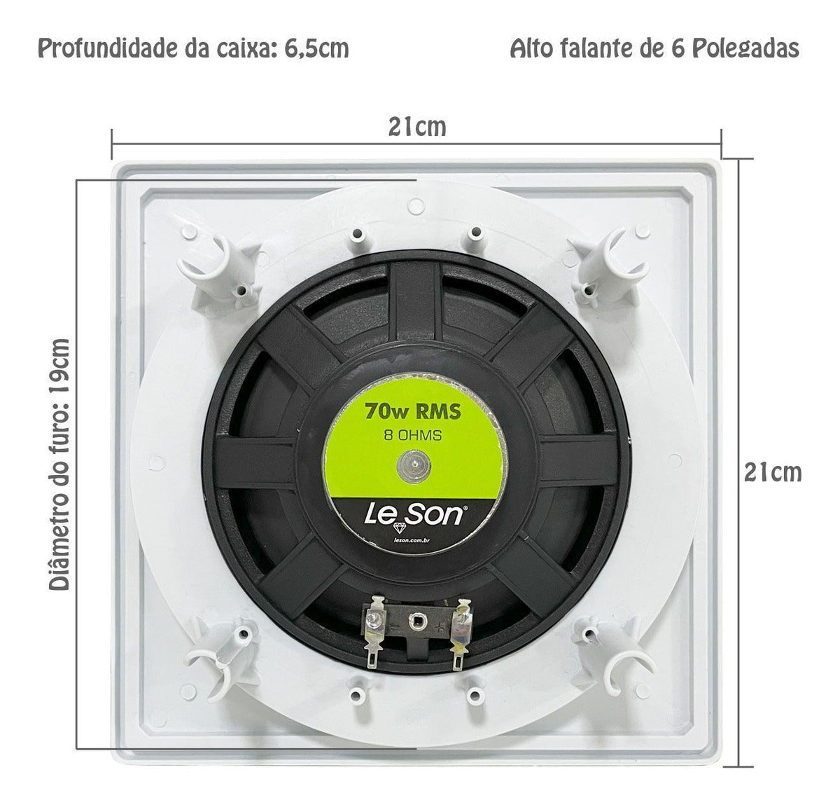 PAR ARANDELA FULLRANGE 6" 140WRMS (PAR) 8 OHMS - QUADRADA BRANCA