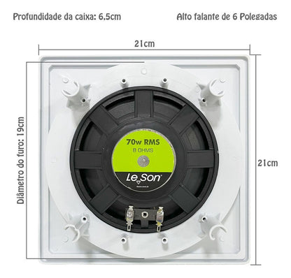 PAR ARANDELA FULLRANGE 6" 140WRMS (PAR) 8 OHMS - QUADRADA BRANCA