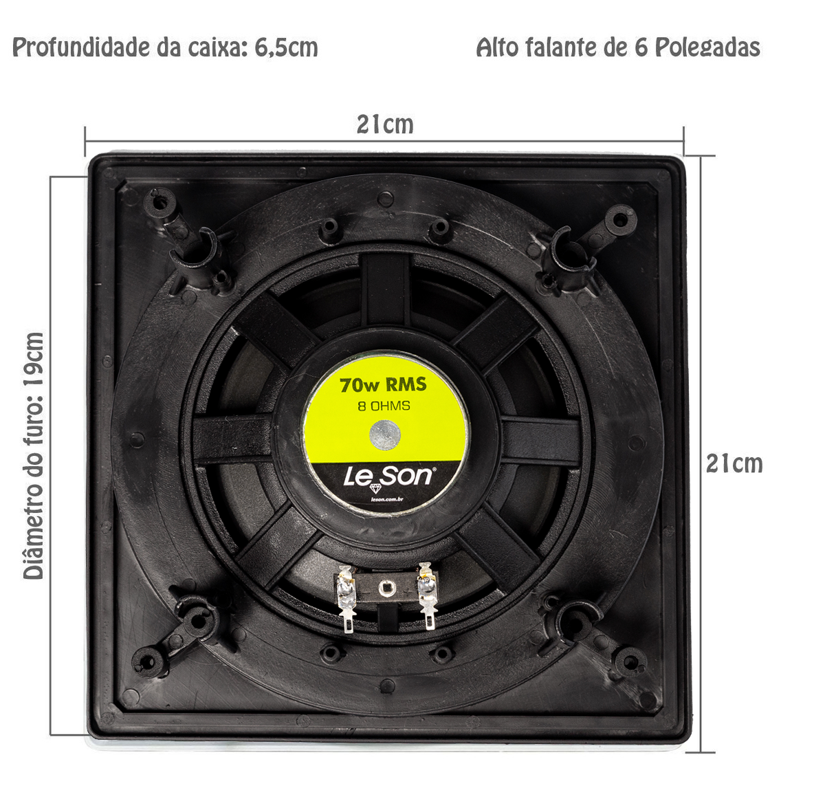 PAR ARANDELA FULLRANGE 6" 140WRMS (PAR) 8 OHMS - QUADRADA PRETA