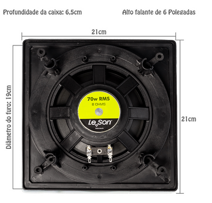 PAR ARANDELA FULLRANGE 6" 140WRMS (PAR) 8 OHMS - QUADRADA PRETA