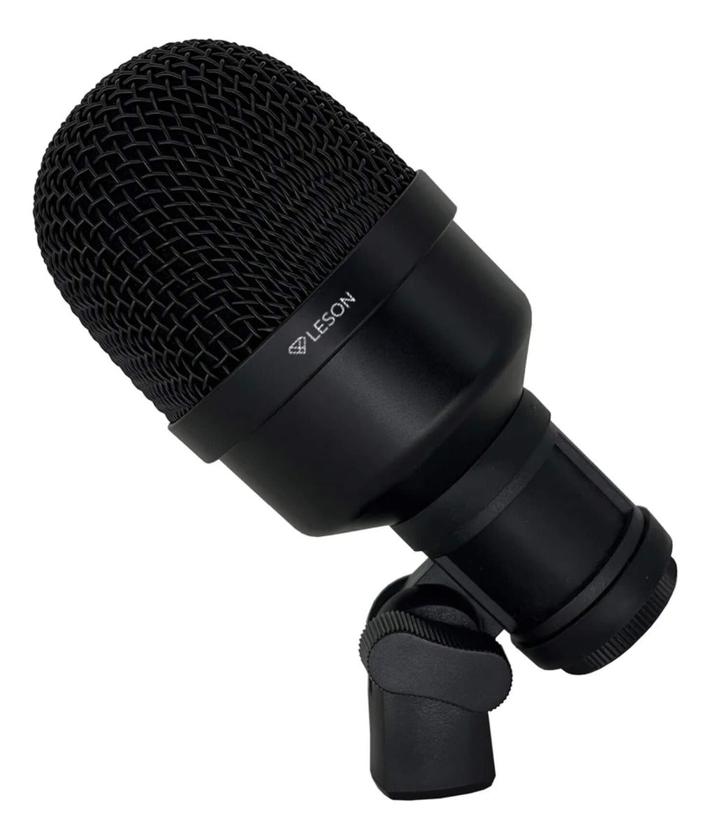 KIT MICROFONE BATERIA LDM707 7 PEÇAS MALETA LESON PERCUSSÃO PRETO