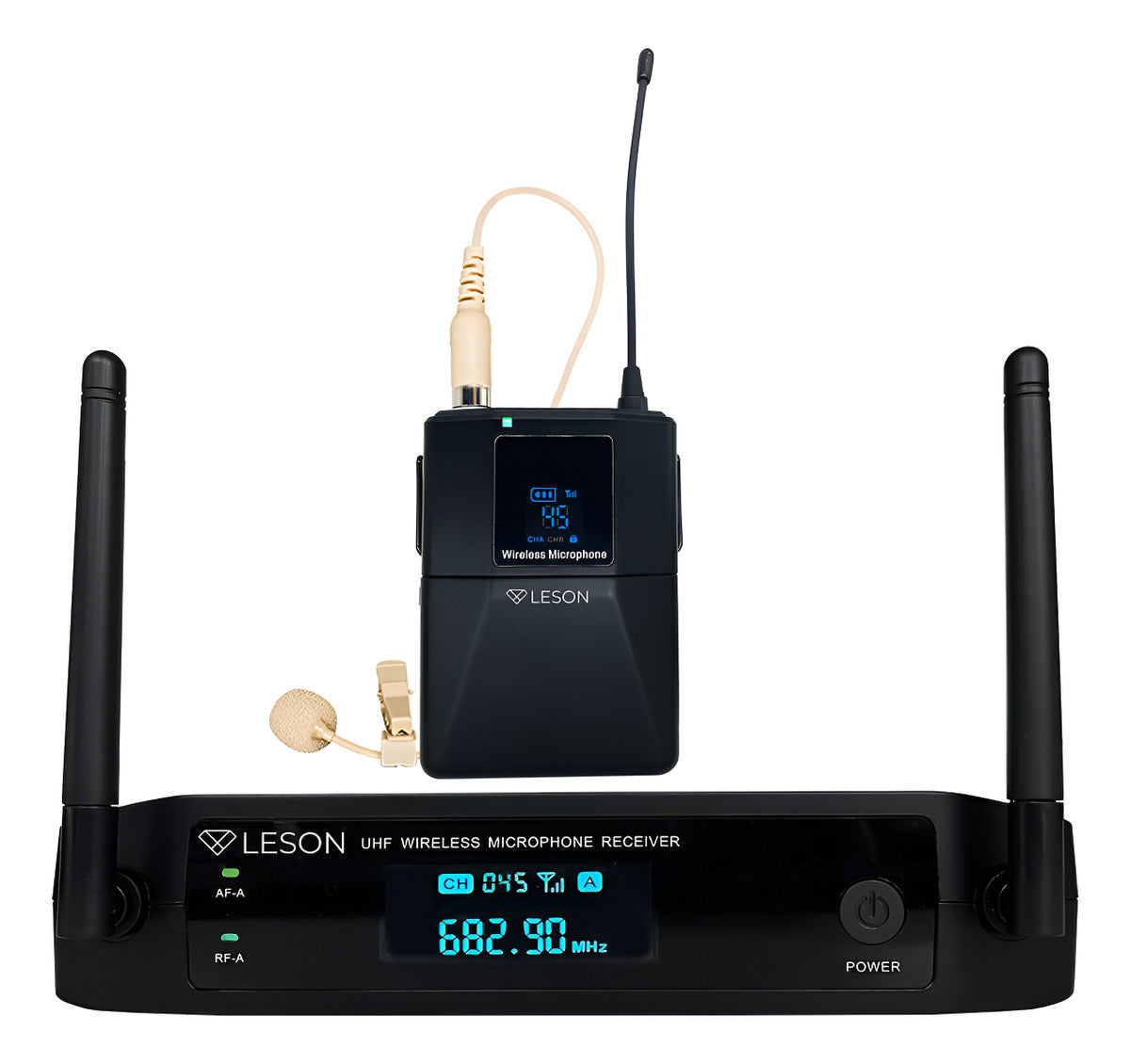 MICROFONE SEM FIO LESON LS961 48C LAPELA BEGE OMNIDIRECIONAL