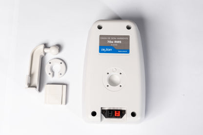 PAR CAIXA DE SOM 140WRMS (PAR) 8 Ω - RES. AGUA - TELA AÇO - BRANCA