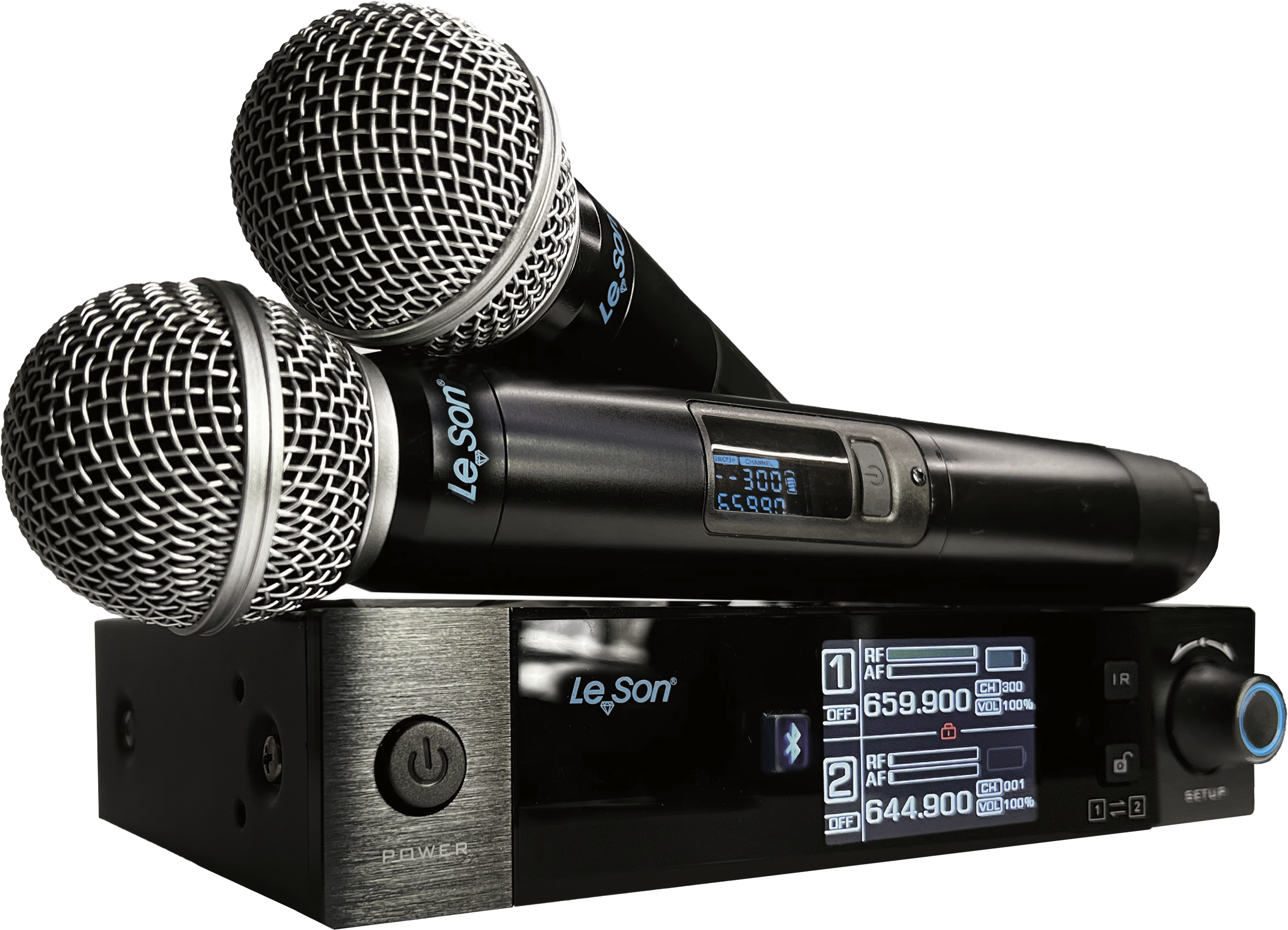 MICROFONE SEM FIO BT 600 CANAIS LE SON LS VKS2 EFEITOS ECHO COR PRETO MUSICAL BLUETOOTH  SUPERCARDIÓIDE
