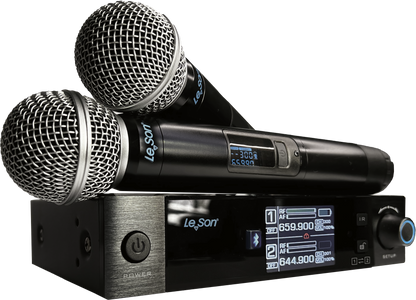MICROFONE SEM FIO BT 600 CANAIS LE SON LS VKS2 EFEITOS ECHO COR PRETO MUSICAL BLUETOOTH  SUPERCARDIÓIDE