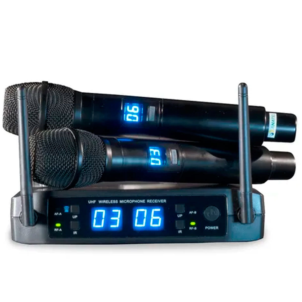 MICROFONE DUPLO LESON LS916 MULTIFREQUENCIA PROFISSIONAL PRETO RECARREGÁVEL