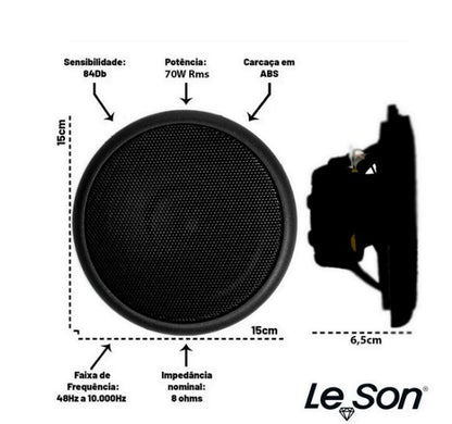 PAR ARANDELA FULLRANGE 5" 140WRMS (PAR) 8 OHMS - REDONDA PRETA