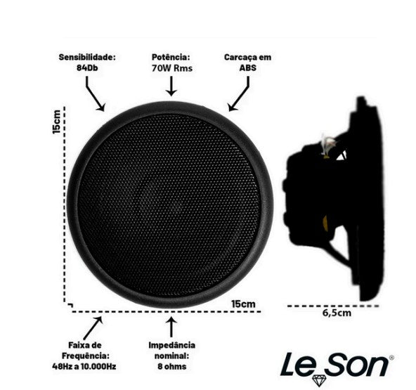 PAR ARANDELA FULLRANGE 5" 140WRMS (PAR) 8 OHMS - REDONDA PRETA