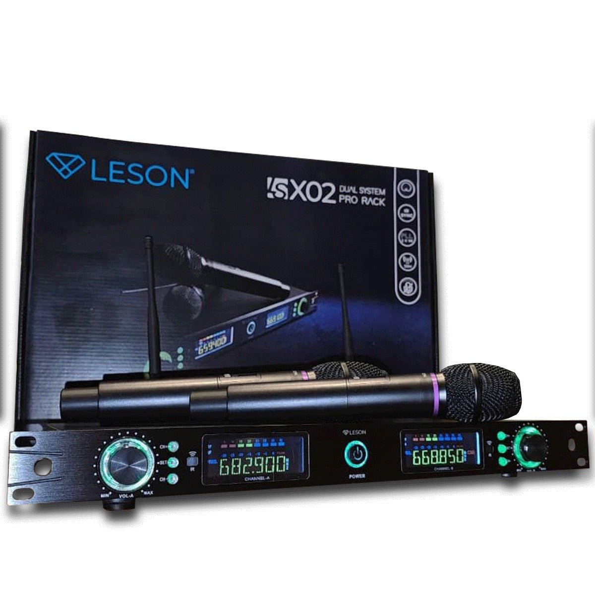 MICROFONE SEM FIO LE SON LSX02 RACK 192 CANAIS COR PRETO