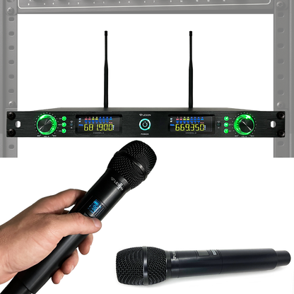 MICROFONE SEM FIO LE SON LSX02 RACK 192 CANAIS COR PRETO